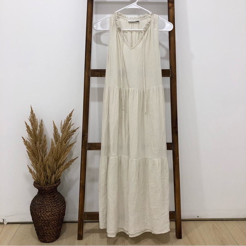 Lush Gauze Midi Dress, Cream
